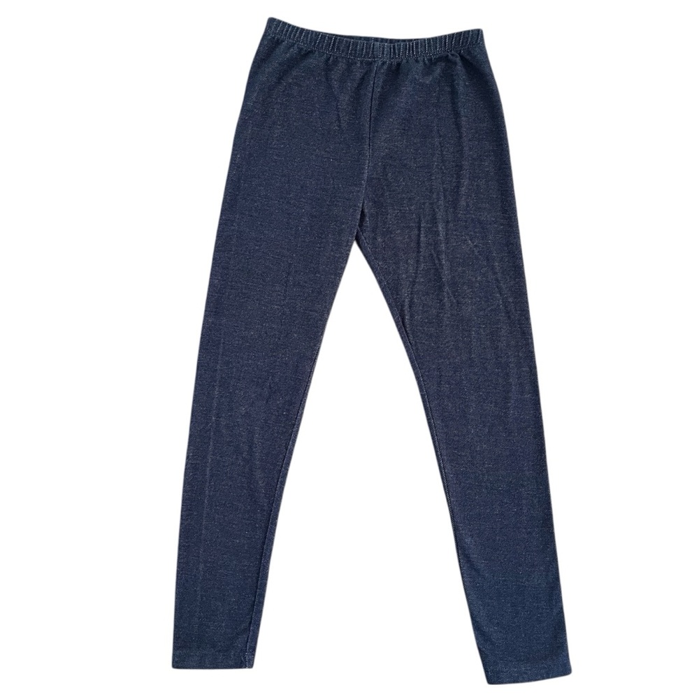 Cat & Jack Girls Size L 10/12 Faux Denim Leggings Elastic Waist Comfort Stretch